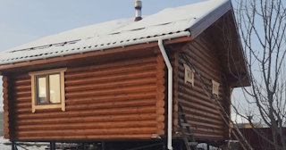 Баня из оцилиндрованного бревна под ключ в Севастополе - от 136006 рублей